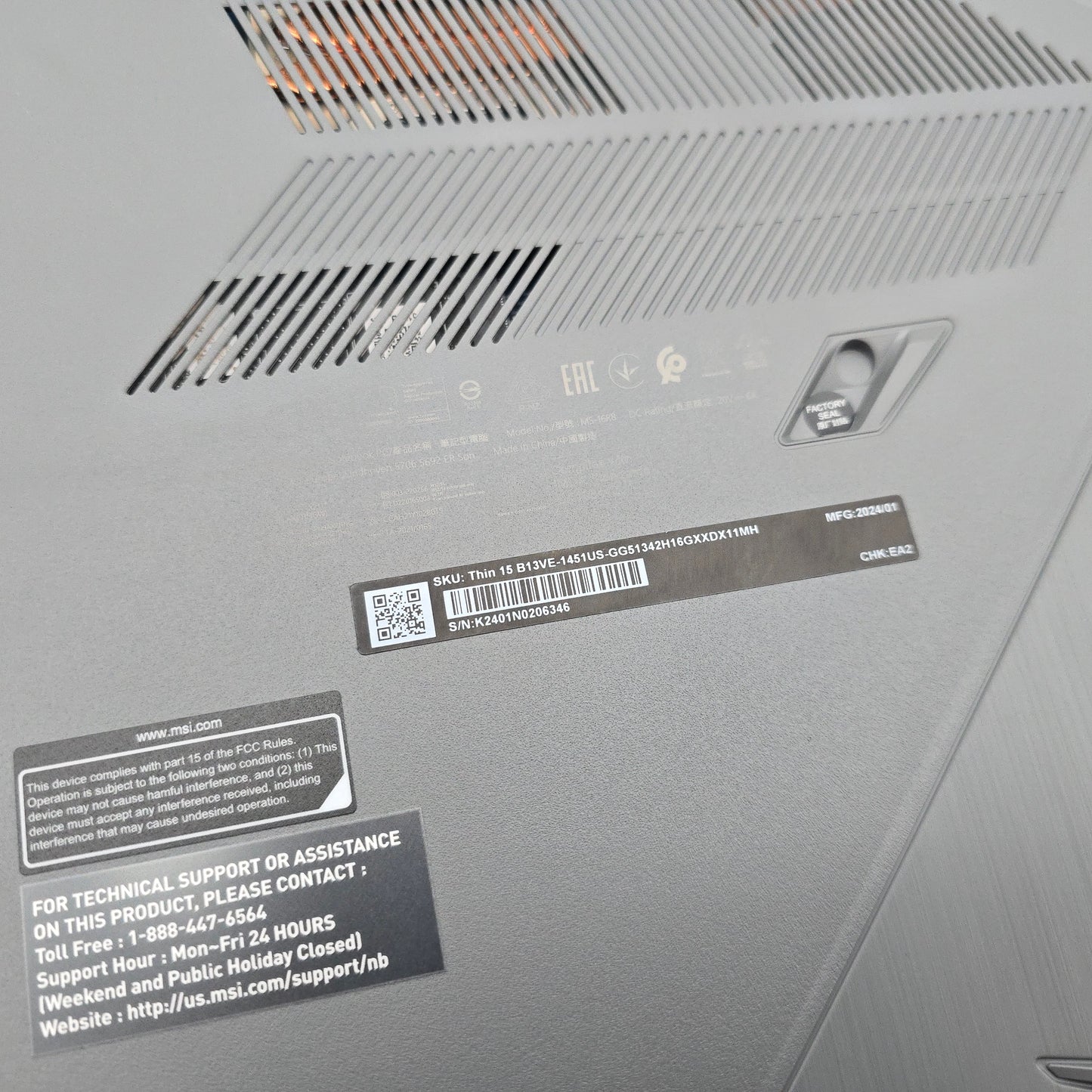 MSI Thin 15, RTX 4050, Intel i5-13420H, 144Hz Like New Gaming Laptop