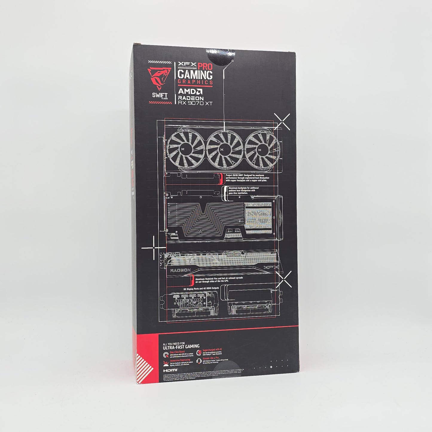 RX 9070 XT XFX SWIFT Triple Fan 16GB, AMD Radeon Gaming Graphics Card GPU, 9070XT