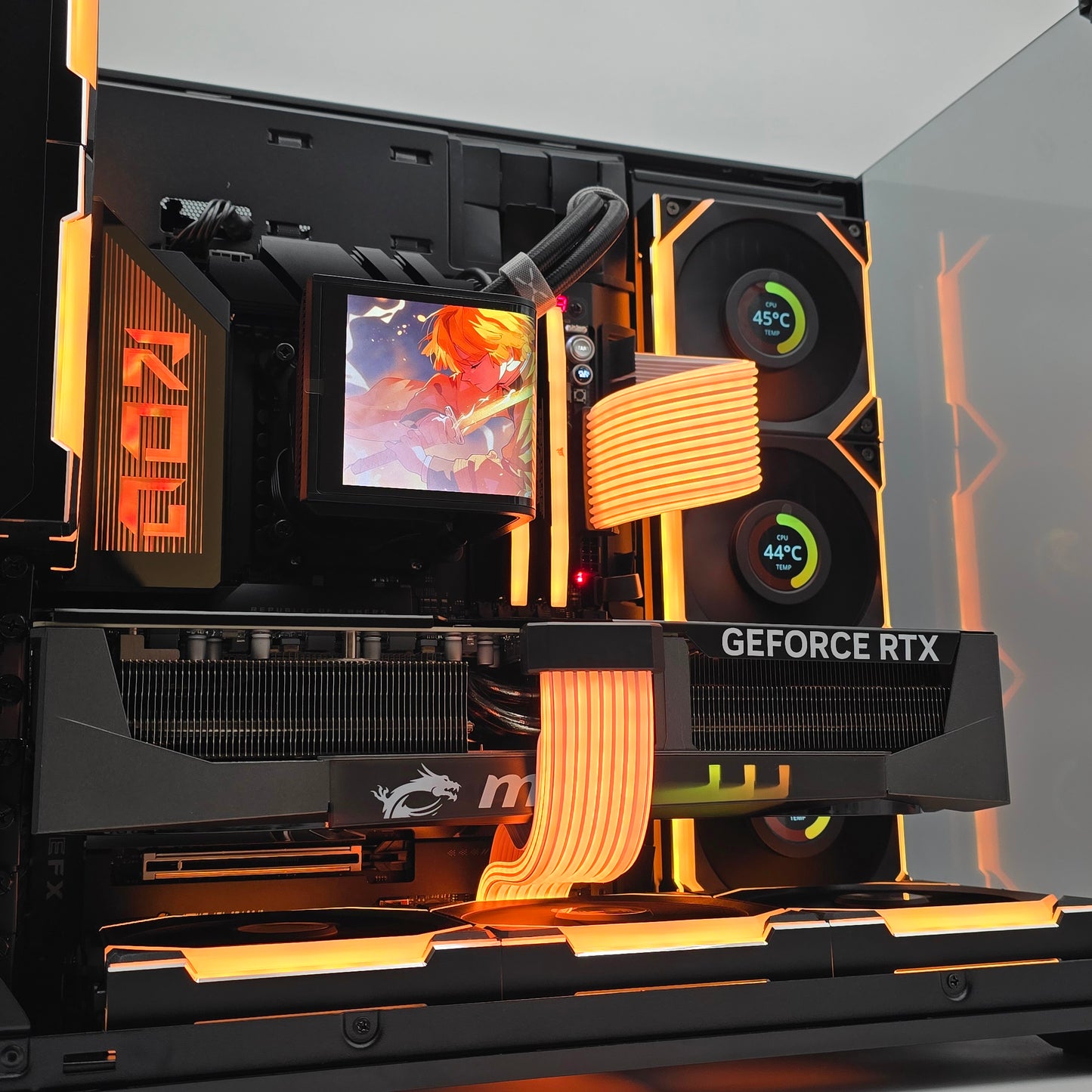 RTX 5090, Ryzen 9800X3D, 96GB DDR5, 4TB NVMe SSD, OLED Panoramic AIO, Custom Liquid Cooled Gaming PC