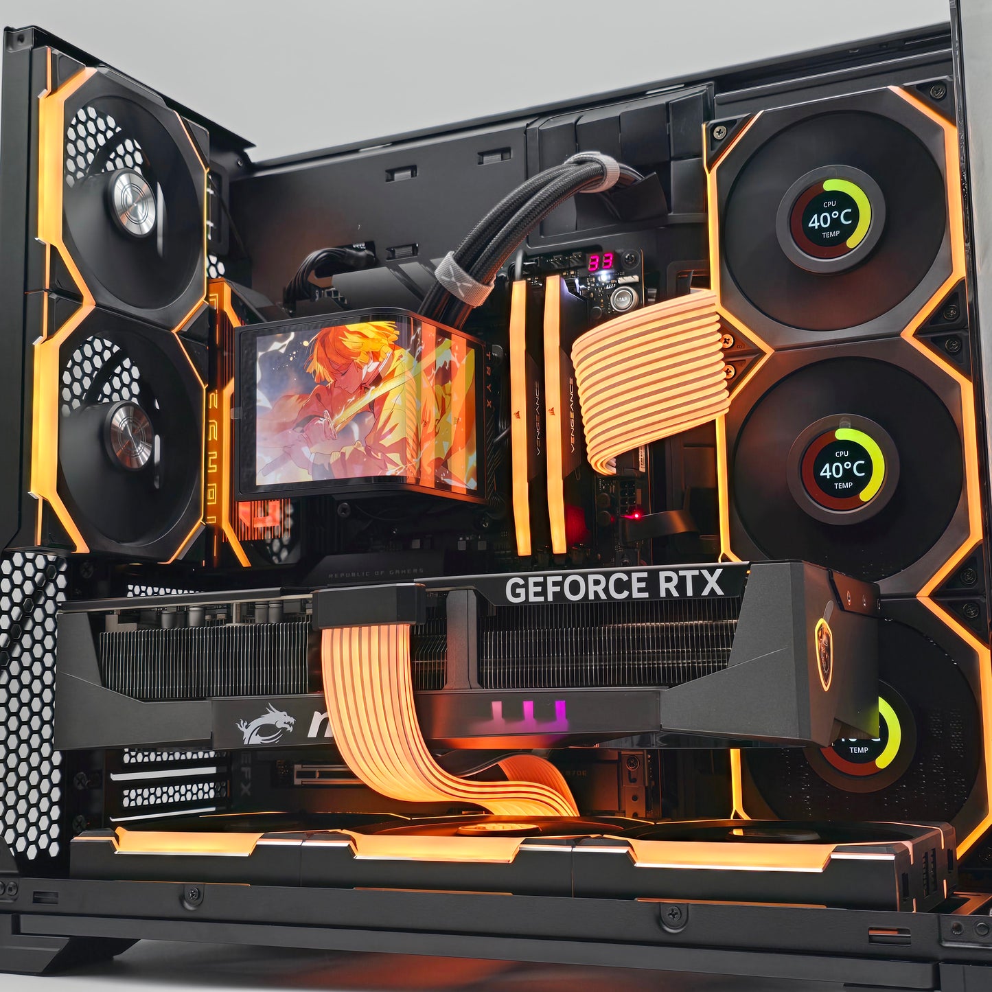 RTX 5090, Ryzen 9800X3D, 96GB DDR5, 4TB NVMe SSD, OLED Panoramic AIO, Custom Liquid Cooled Gaming PC
