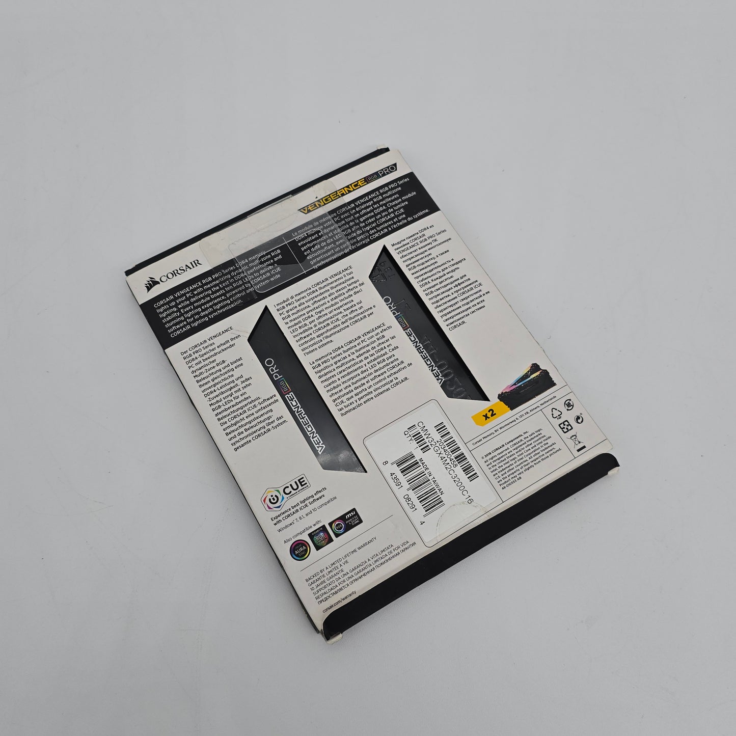 32GB Corsair Vengeance RGB Pro 3200MHz, CL16-18-18-36, 2x16GB Sticks, DDR4 Desktop Memory