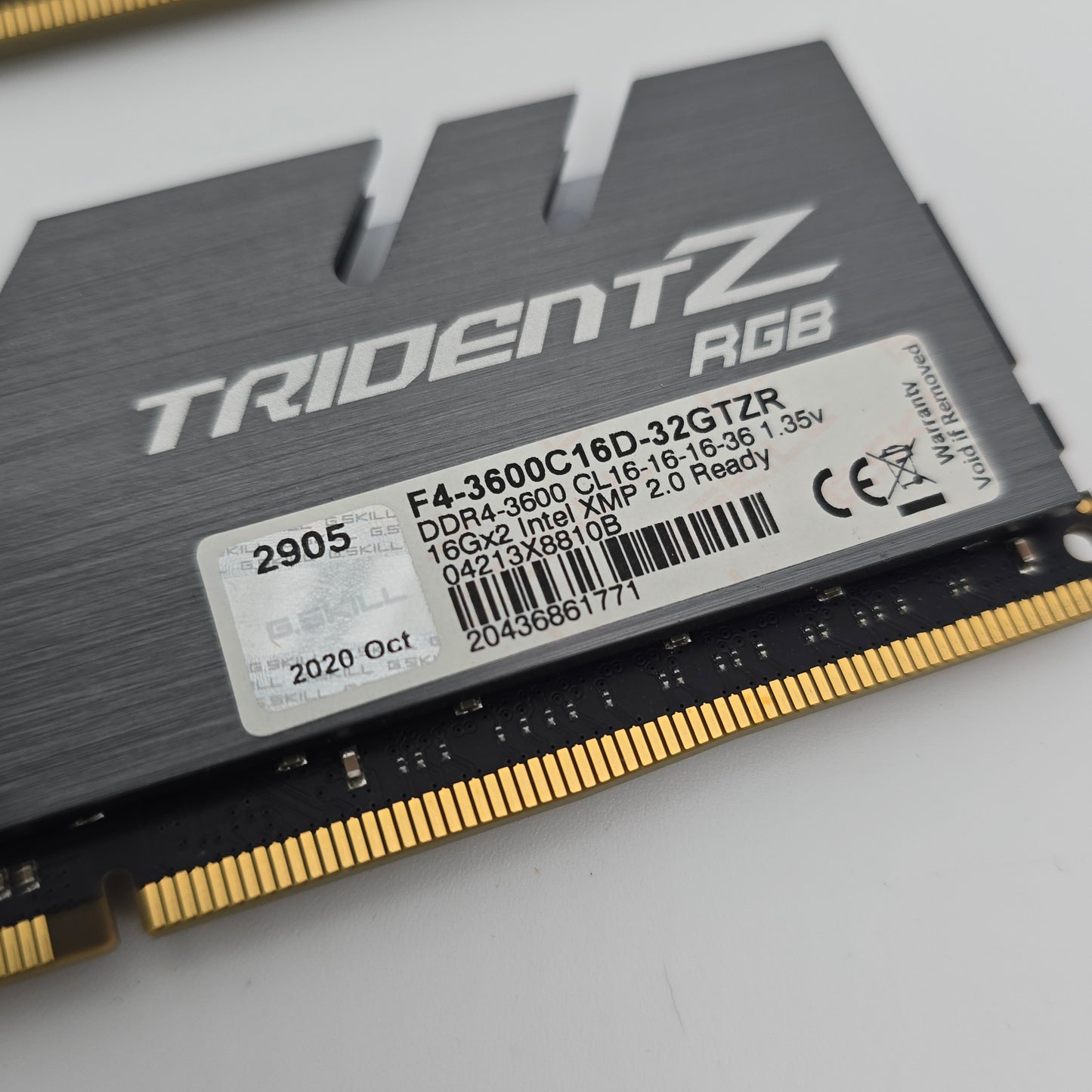 32GB G.Skill TridentZ RGB DDR4 RAM, 2x16GB, 3600MHz CL16-16-16-36 Desktop Memory