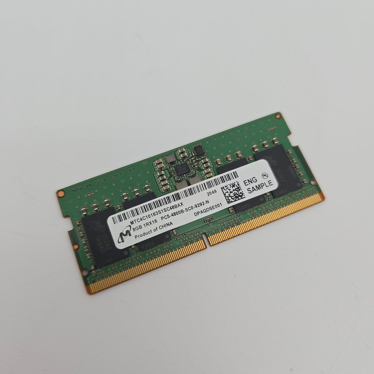 8GB DDR5 SODIMM RAM for Laptop, 1x8GB Micron Memory, 4800MHz
