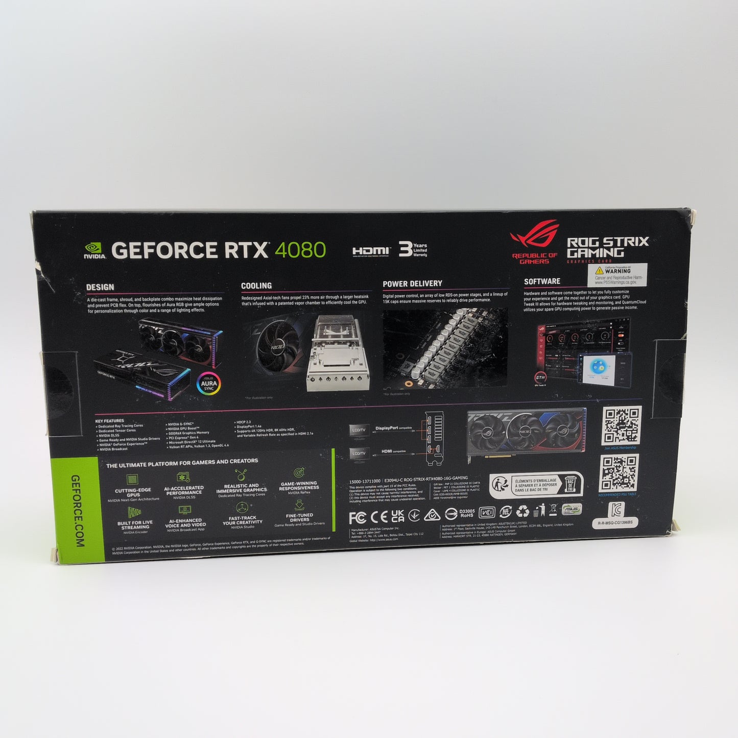 RTX 4080 ASUS ROG STRIX 16GB, NVIDIA Gaming Graphics Card GPU