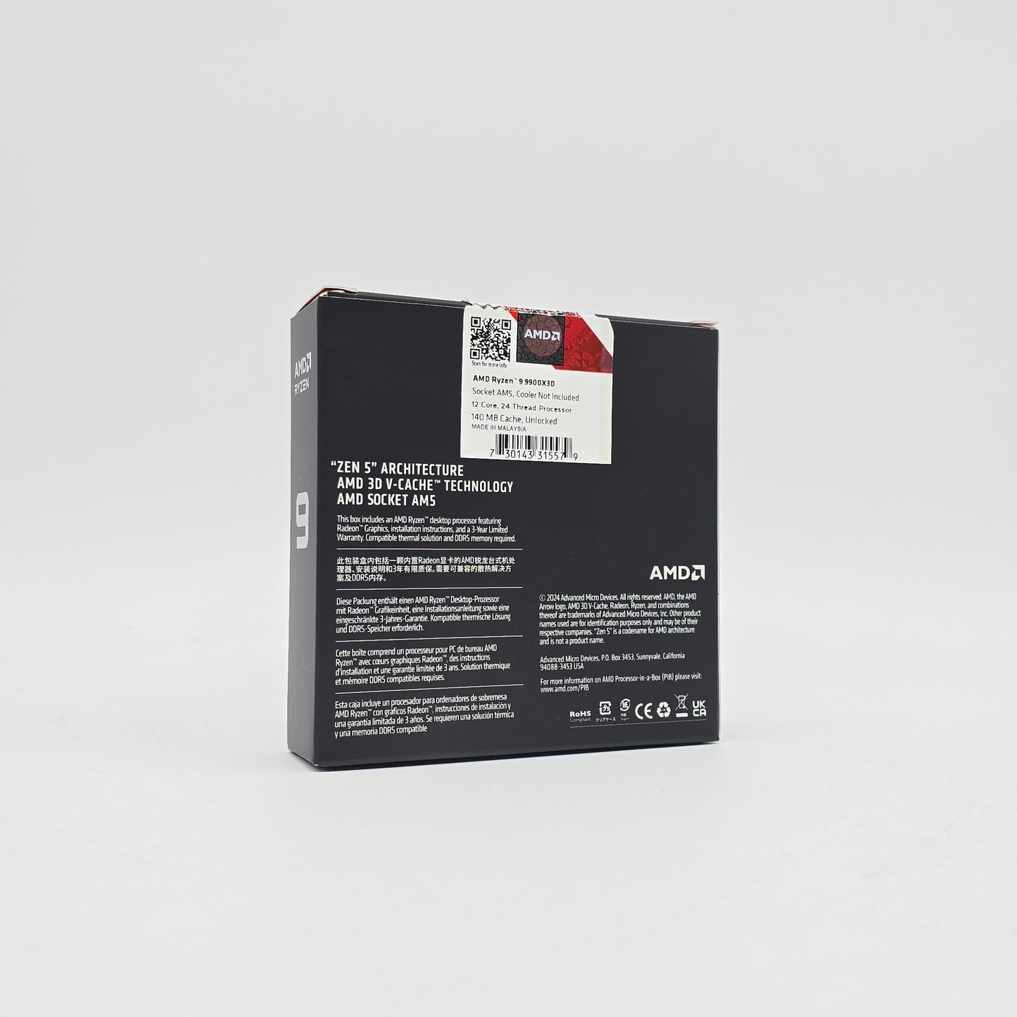 AMD Ryzen 9 9900X3D, Socket AM5 Gaming Processor CPU
