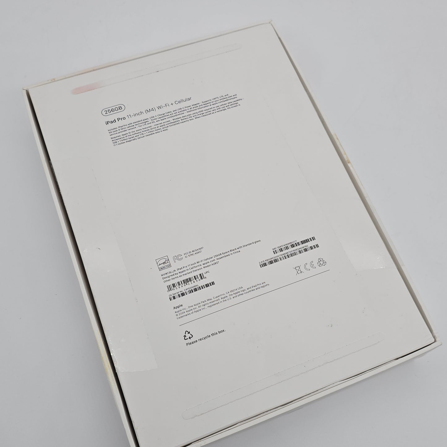 Apple iPad Pro M4, 11-Inch, 256GB, WiFi + Cellular Unlocked, Silver, New Open Box