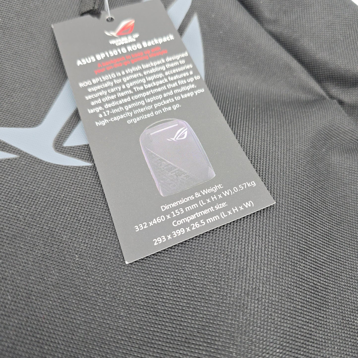 ASUS ROG Backpack, BP1501G, Fits 17" Laptop