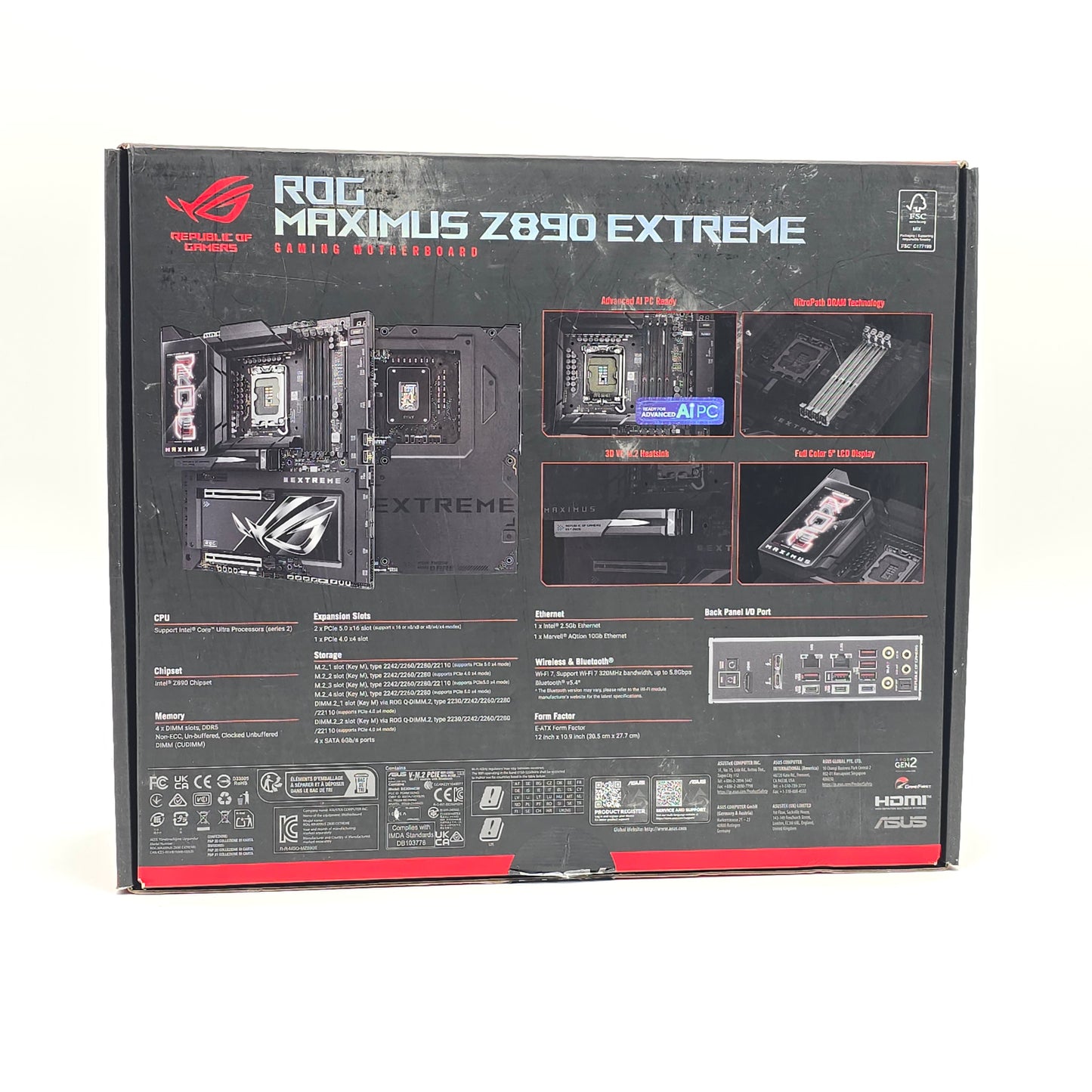 ASUS ROG Maximus Z890 Extreme Gaming Motherboard, Intel Core Ultra 9 285K Gaming Processor CPU COMBO