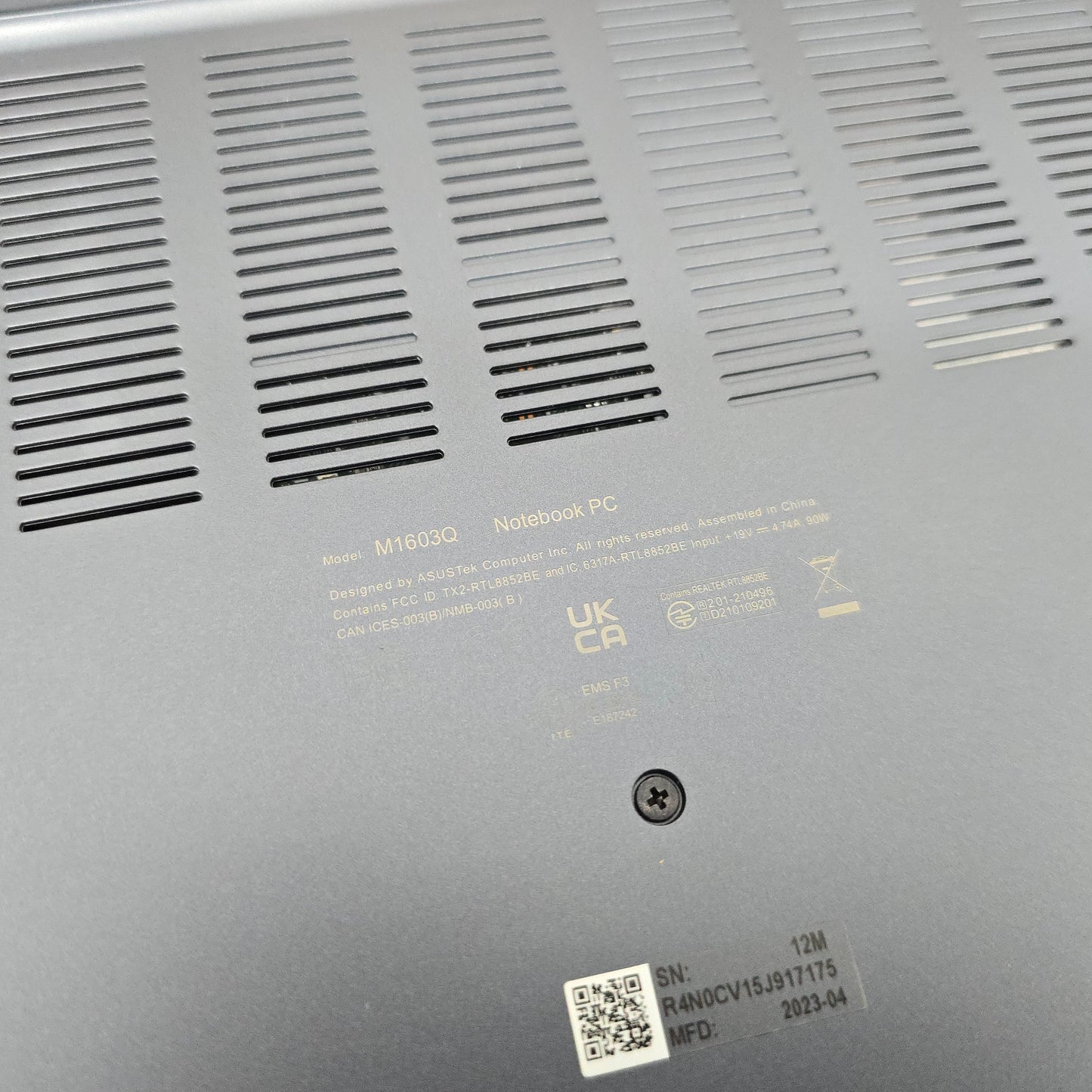 ASUS Vivobook M16 Laptop, Ryzen 7 5800HS, 12GB RAM, 512GB NVMe