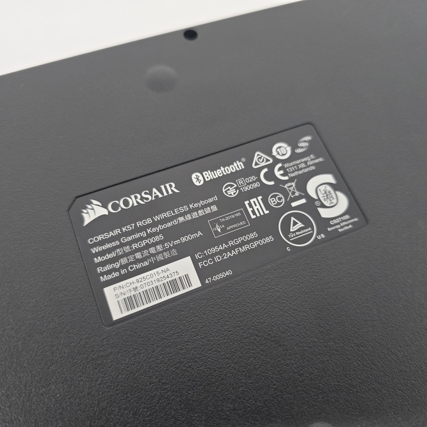 Corsair K57 RGB Wireless Mechanical Gaming Keyboard, <1ms Response Time, Per-Key RGB Addressable