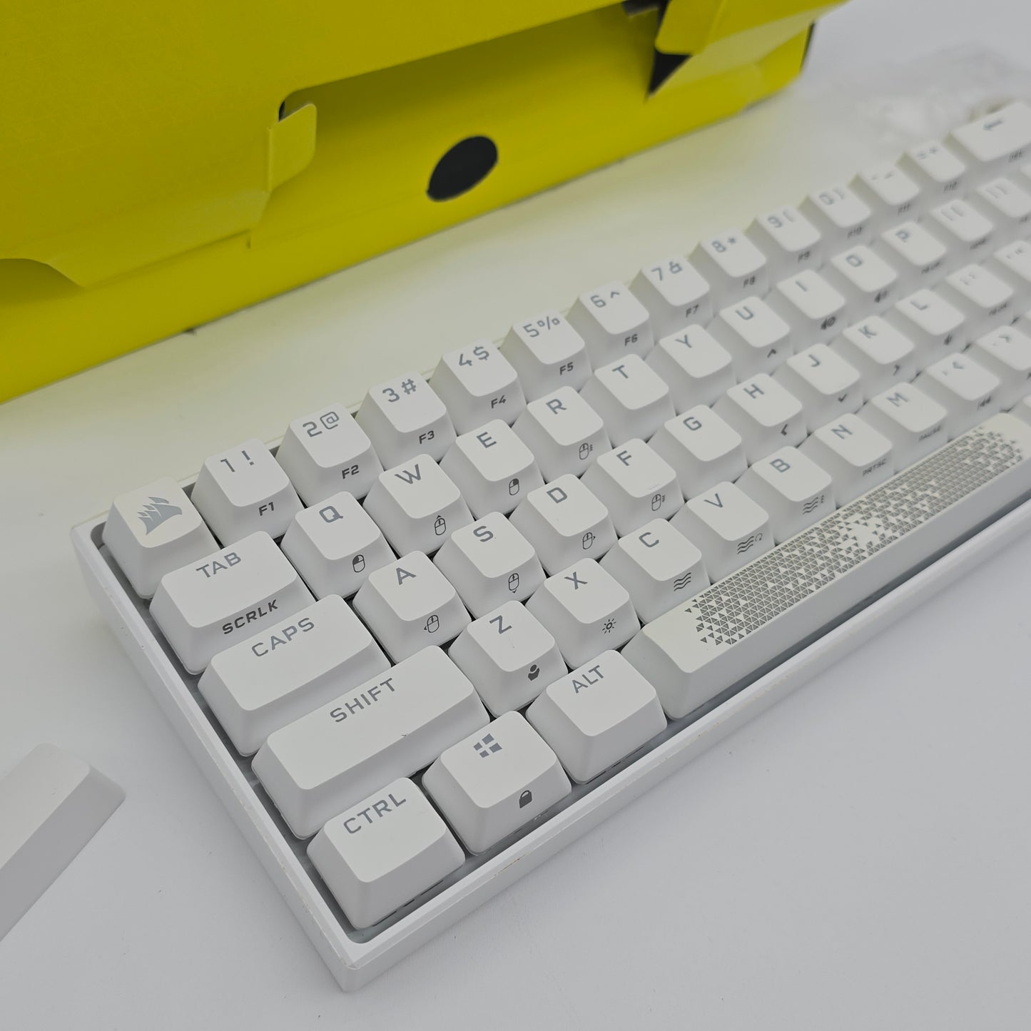 Corsair K65 RGB Mini White Wired Mechanical Gaming Keyboard, Cherry MX Speed Switches, 60%