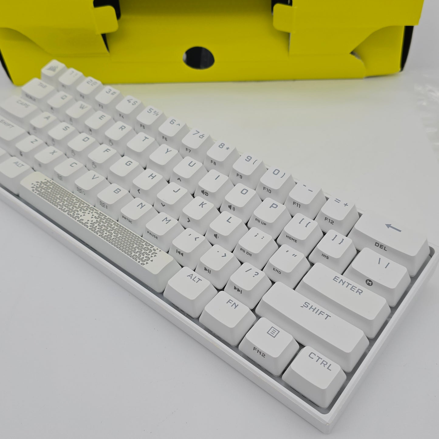 Corsair K65 RGB Mini White Wired Mechanical Gaming Keyboard, Cherry MX Speed Switches, 60%