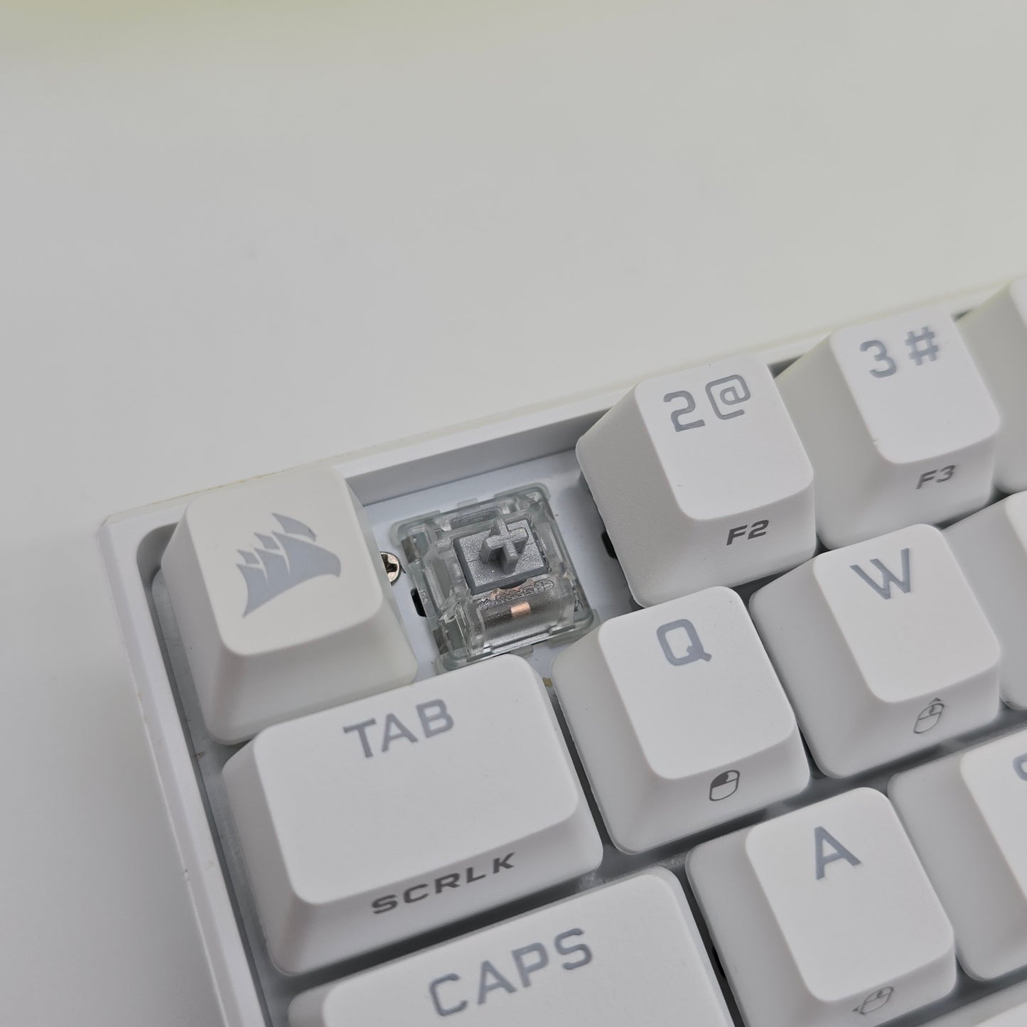 Corsair K65 RGB Mini White Wired Mechanical Gaming Keyboard, Cherry MX Speed Switches, 60%