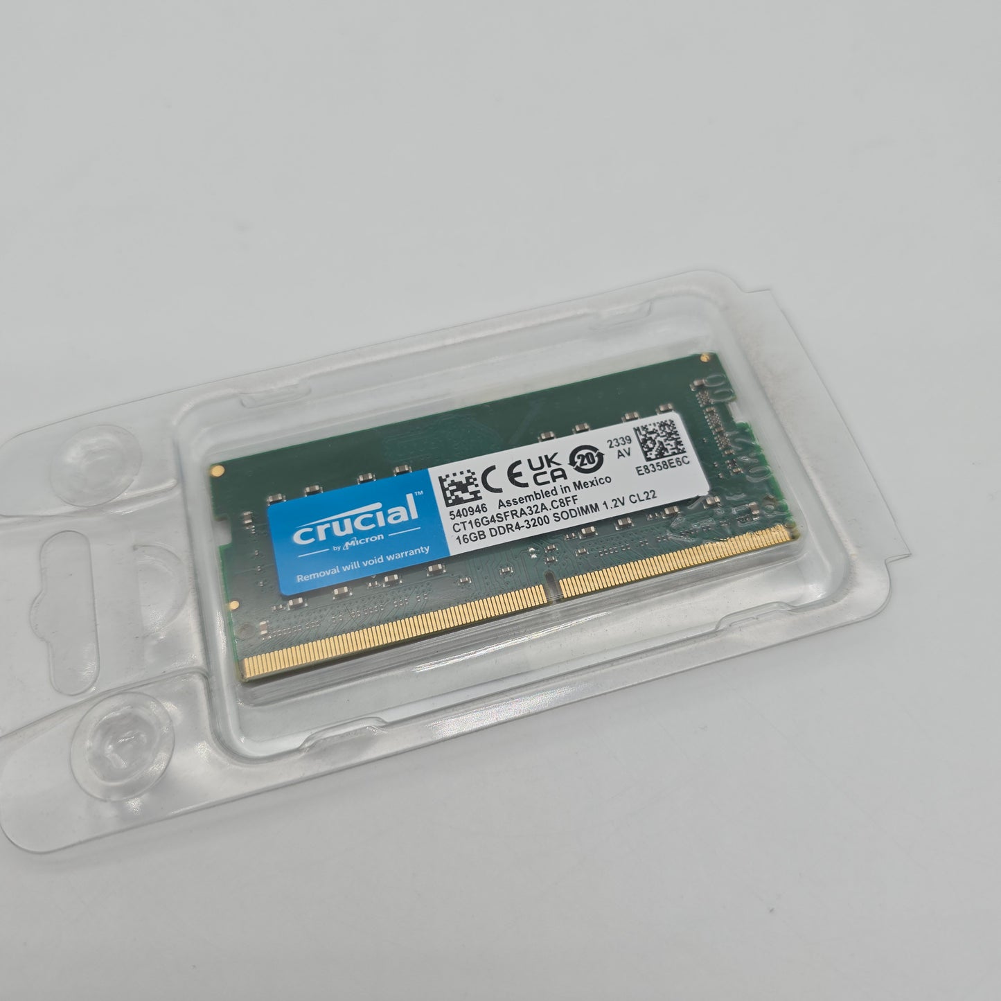 Crucial 16GB DDR4, 3200MHz, CL22, Laptop Notebook Memory RAM (SODIMM)