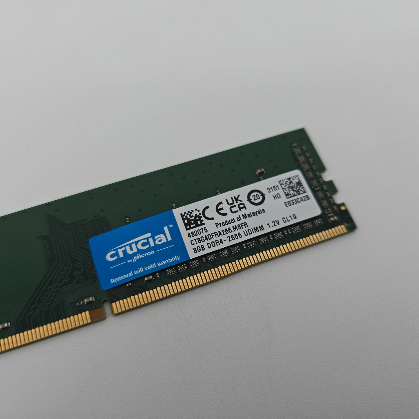 8GB DDR4 Crucial RAM 2666MHz, 1x8GB Stick, CL19 Desktop Memory