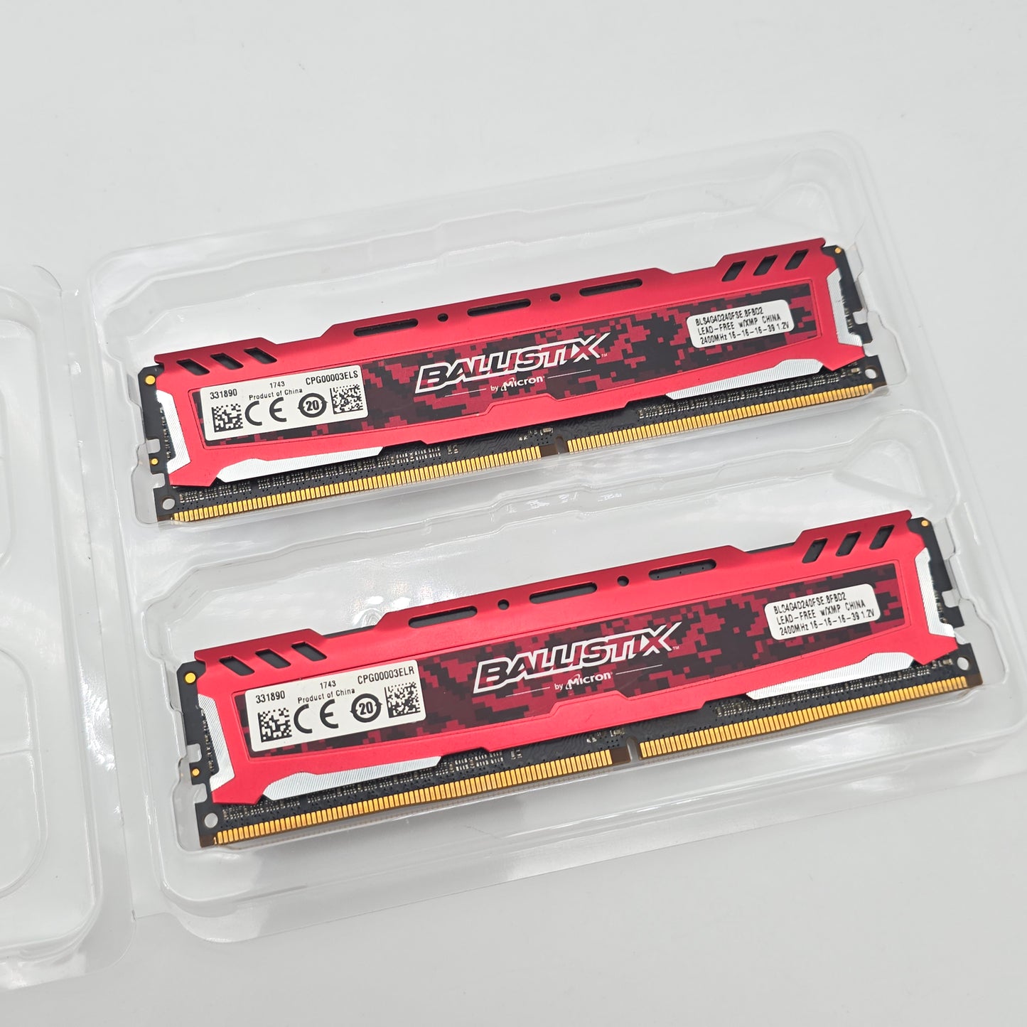 Crucial Ballistix Sport LT 8GB DDR4, 2400MHz, CL16-16-16-39, Desktop Gaming Memory RAM (2x4GB)