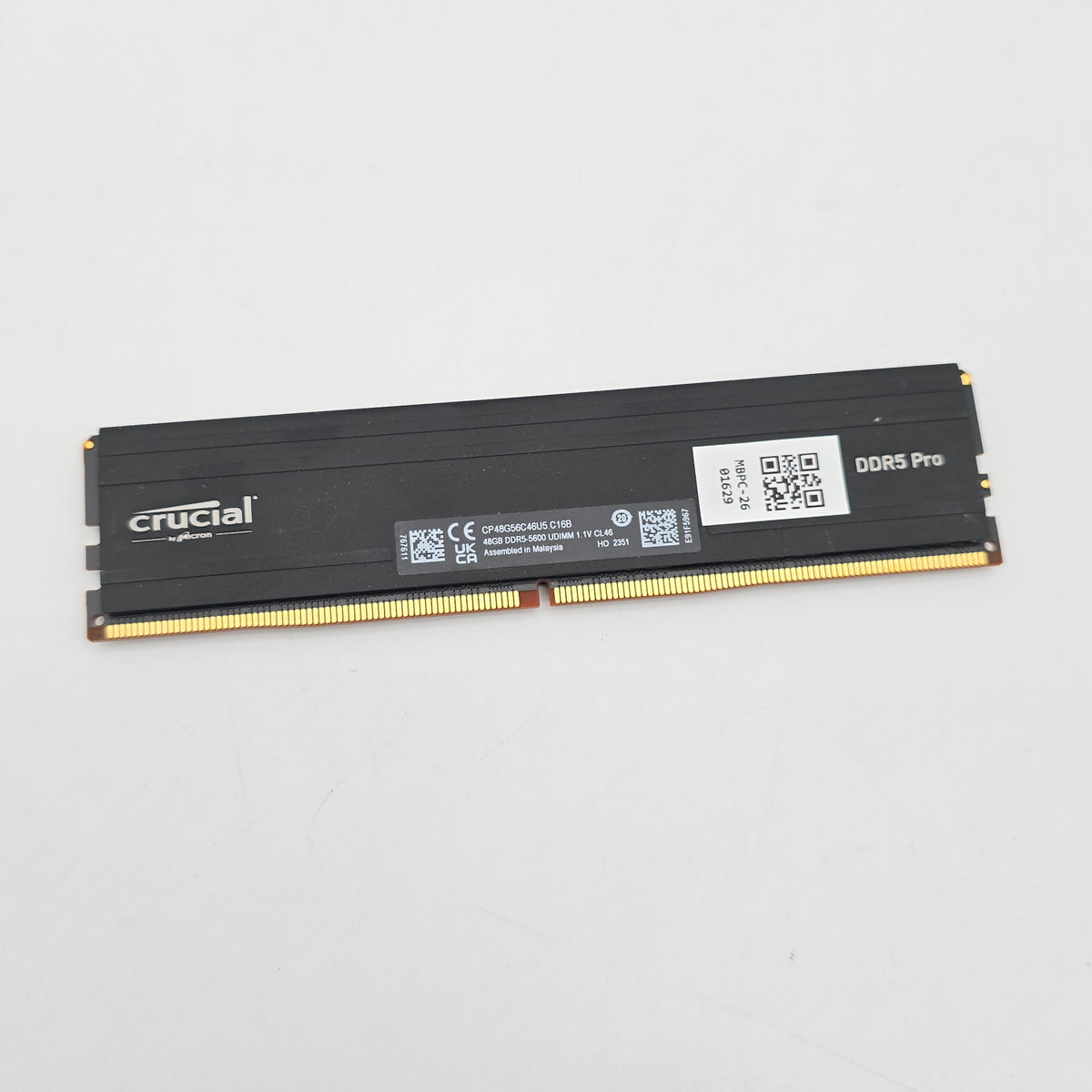 Crucial DDR5 Pro 48GB DDR5, 5600MHz, CL46, Desktop Gaming Memory RAM (1x48GB)