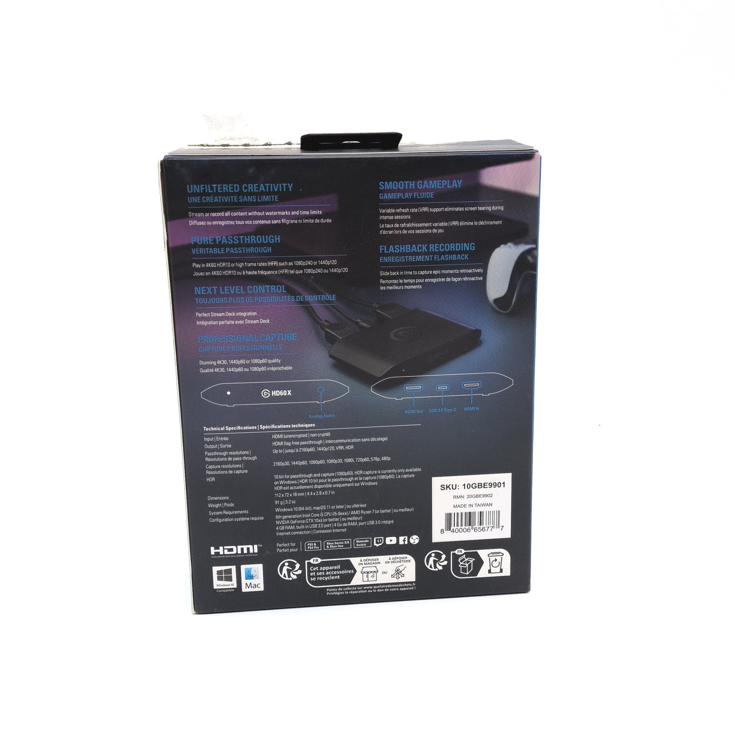 Elgato HD60 X External Capture Card, 1080p60 HDR10, Streaming Capture Card