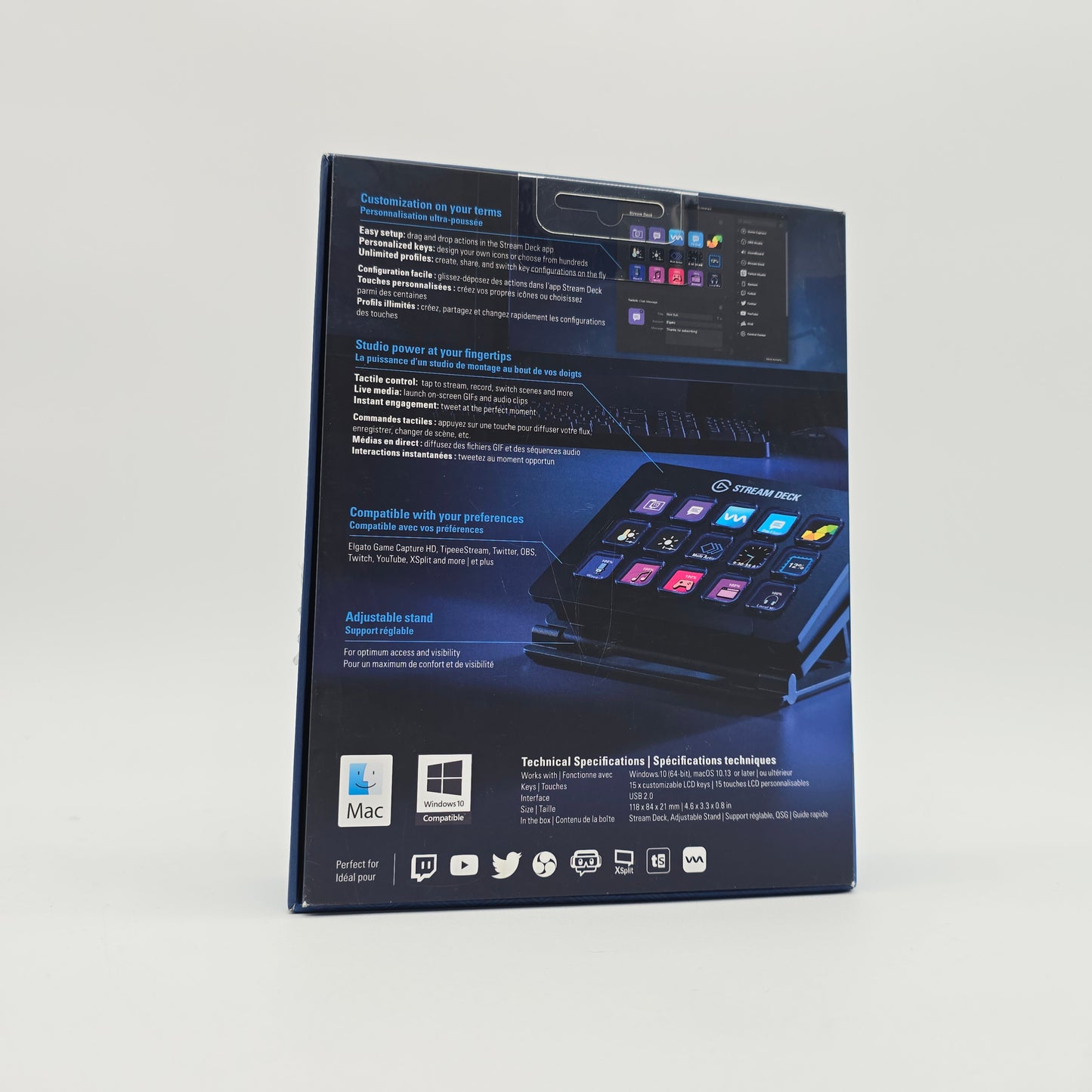 Elgato Stream Deck, 15 Customizable LCD Keys, USB, with Stand