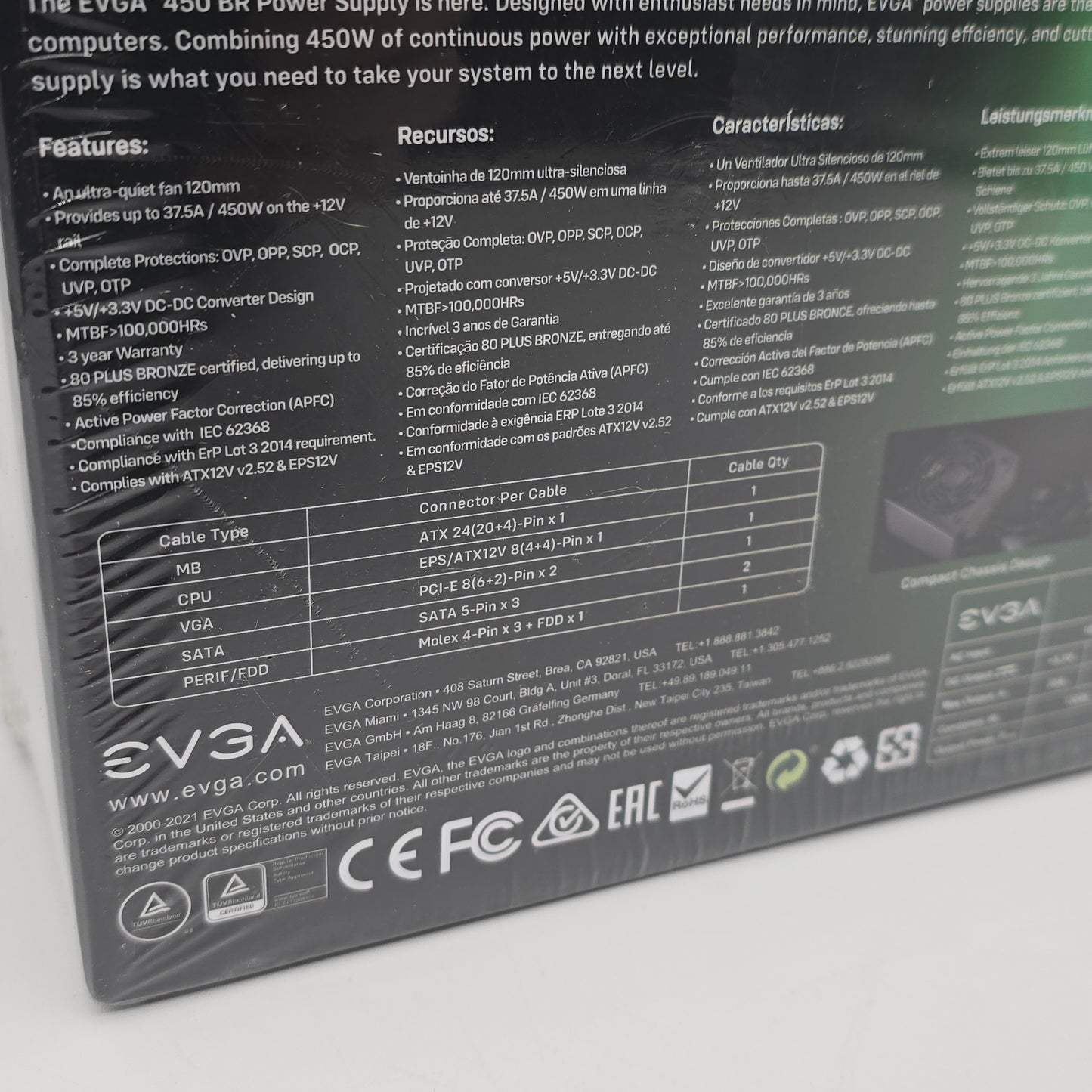 EVGA 450 BR 80+ Bronze Semi Modular PSU Power Supply for Gaming PC