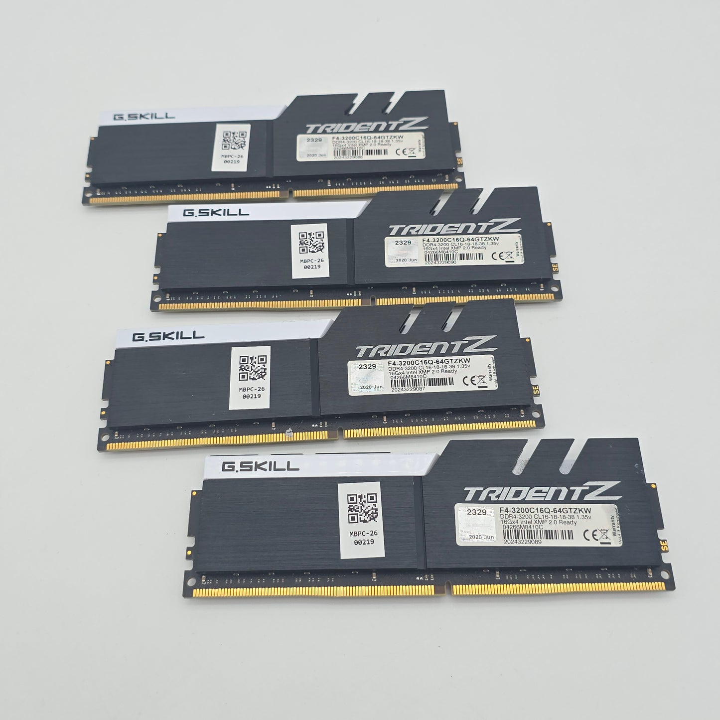 G.Skill Trident Z 64GB DDR4, 3200MHz, CL16-18-18-38, Desktop Gaming Memory RAM (4x16GB)