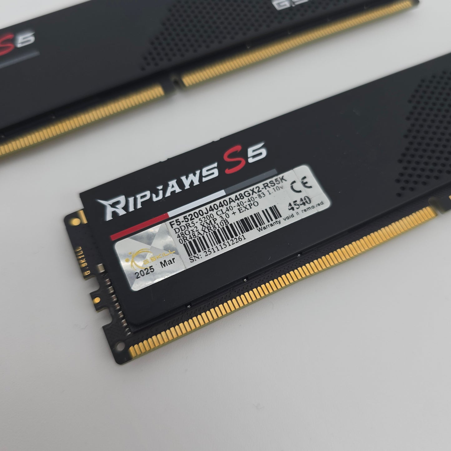 G.Skill Ripjaws S5 DDR5 RAM 96GB, 2x48GB, 5200MHz CL40-40-40-83, AMD EXPO Black