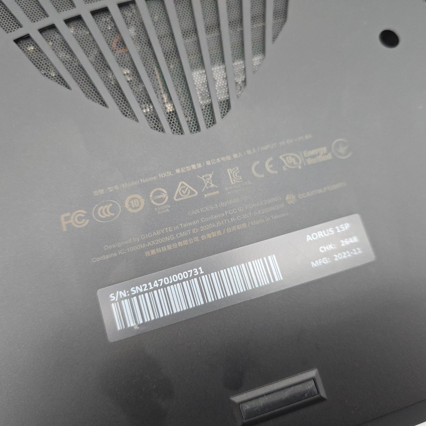 Gigabyte Aorus 15P, RTX 3070, Intel i7-11800H, 16GB RAM, 240Hz 15.6" Gaming Laptop