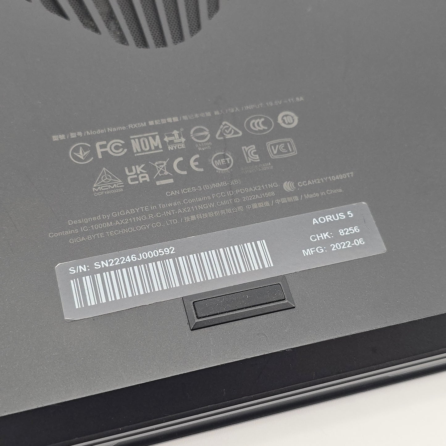 Gigabyte Aorus 5 SE Gaming laptop, RTX 3070, Intel i7-12700H, 64GB RAM, 2TB NVMe, 144Hz