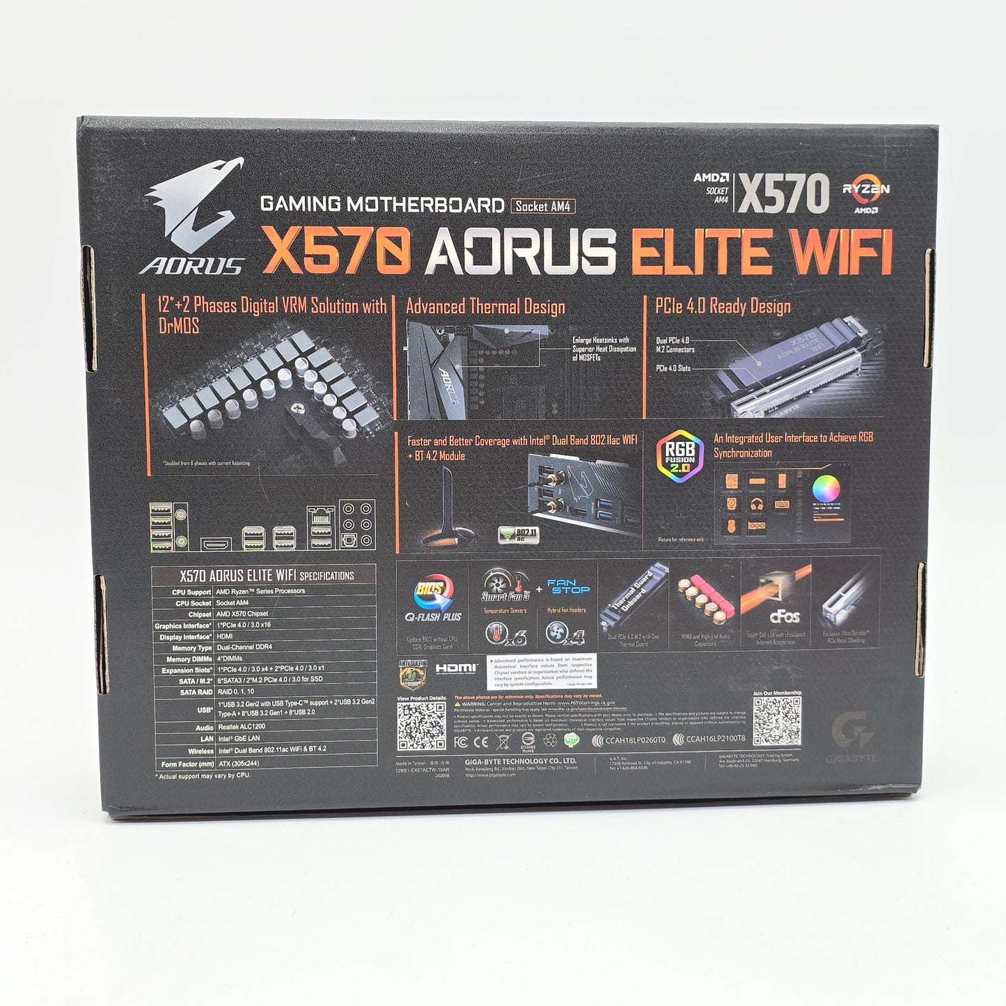 Gigabyte X570 Aorus Elite WiFi, Socket AM4, Desktop Gaming Motherboard