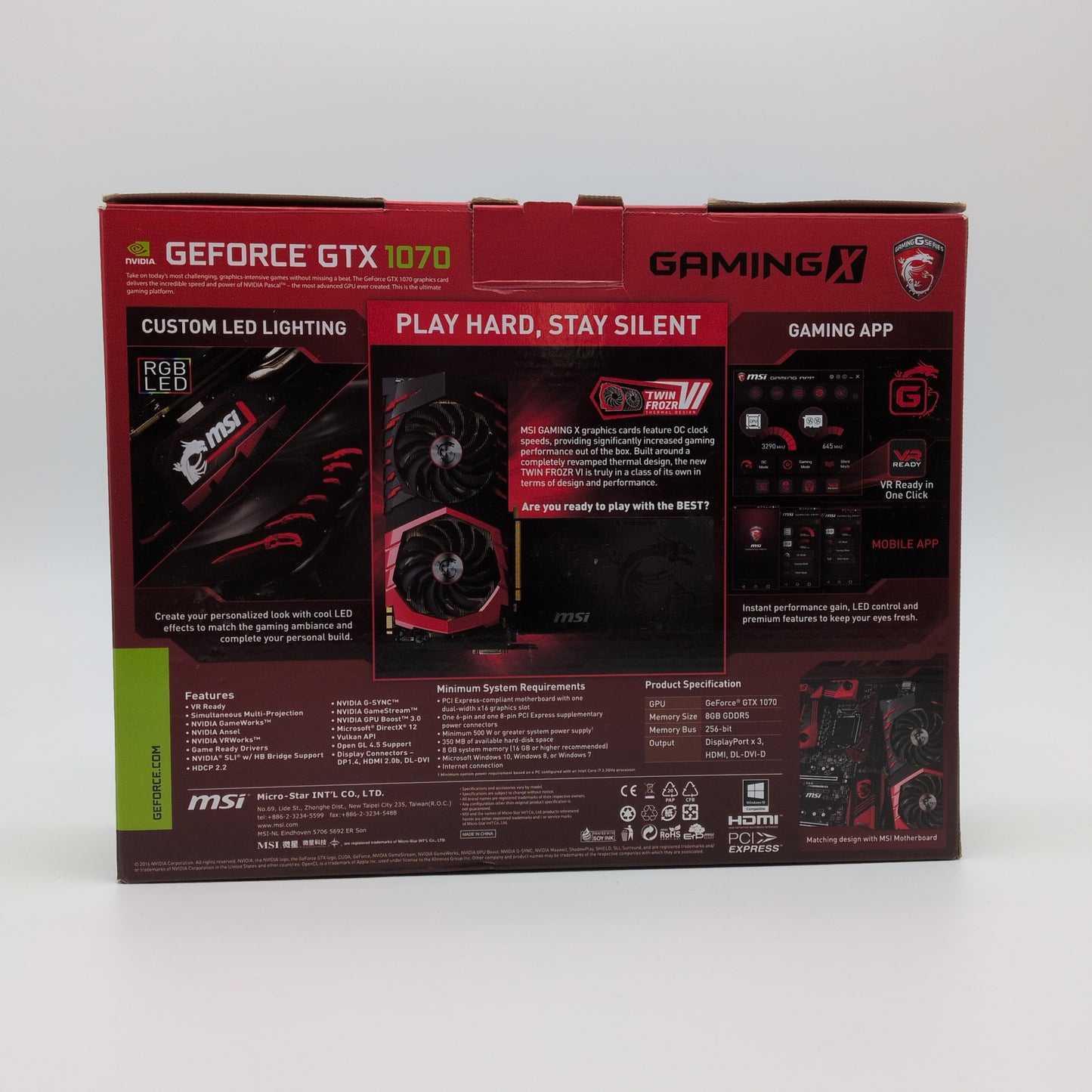 GTX 1070 MSI Gaming X 8GB, NVIDIA Gaming Graphics Card GPU