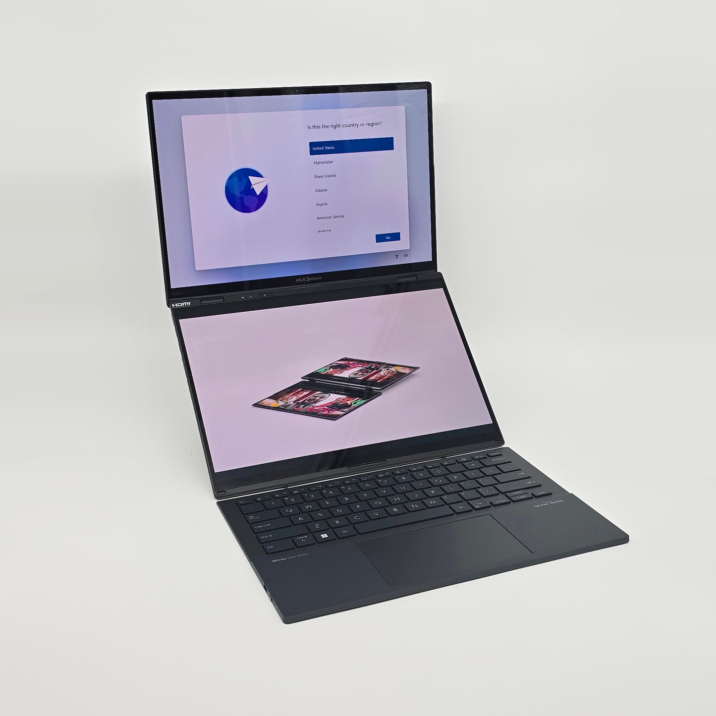 ASUS Zenbook Duo 2024 Laptop, Intel Ultra 7 155H, 16GB DDR5, 2x OLED Touch WUXGA 14" Screens