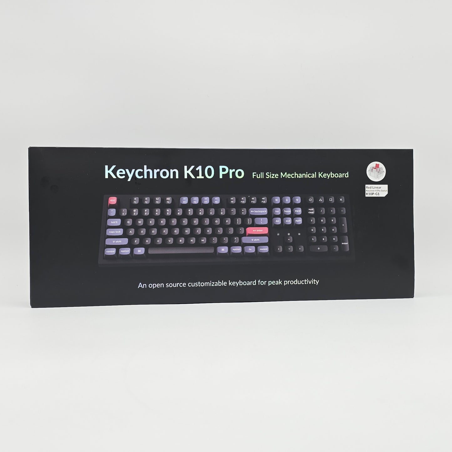 Keychron K10 Pro Mechanical Gaming Keyboard w/ Red Linear Switches, Full Size Keyboard