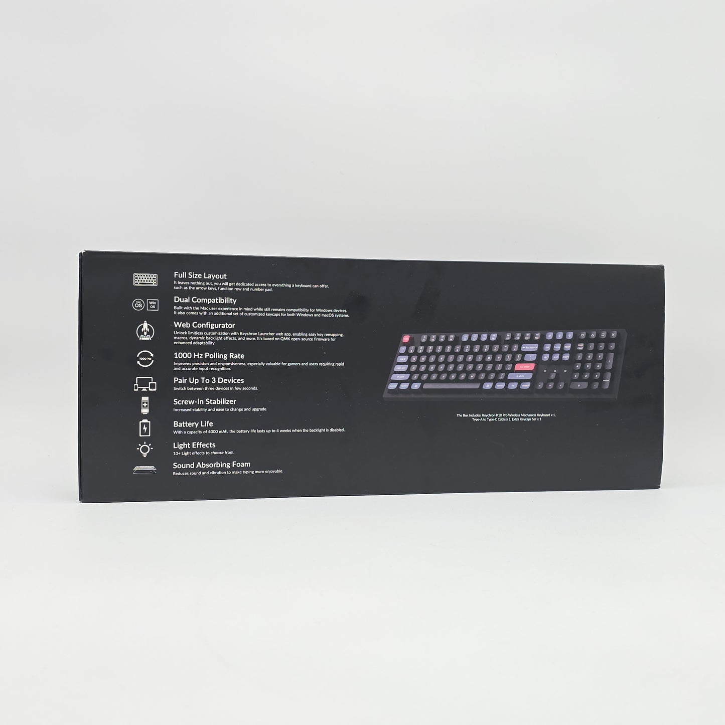 Keychron K10 Pro Mechanical Gaming Keyboard w/ Red Linear Switches, Full Size Keyboard