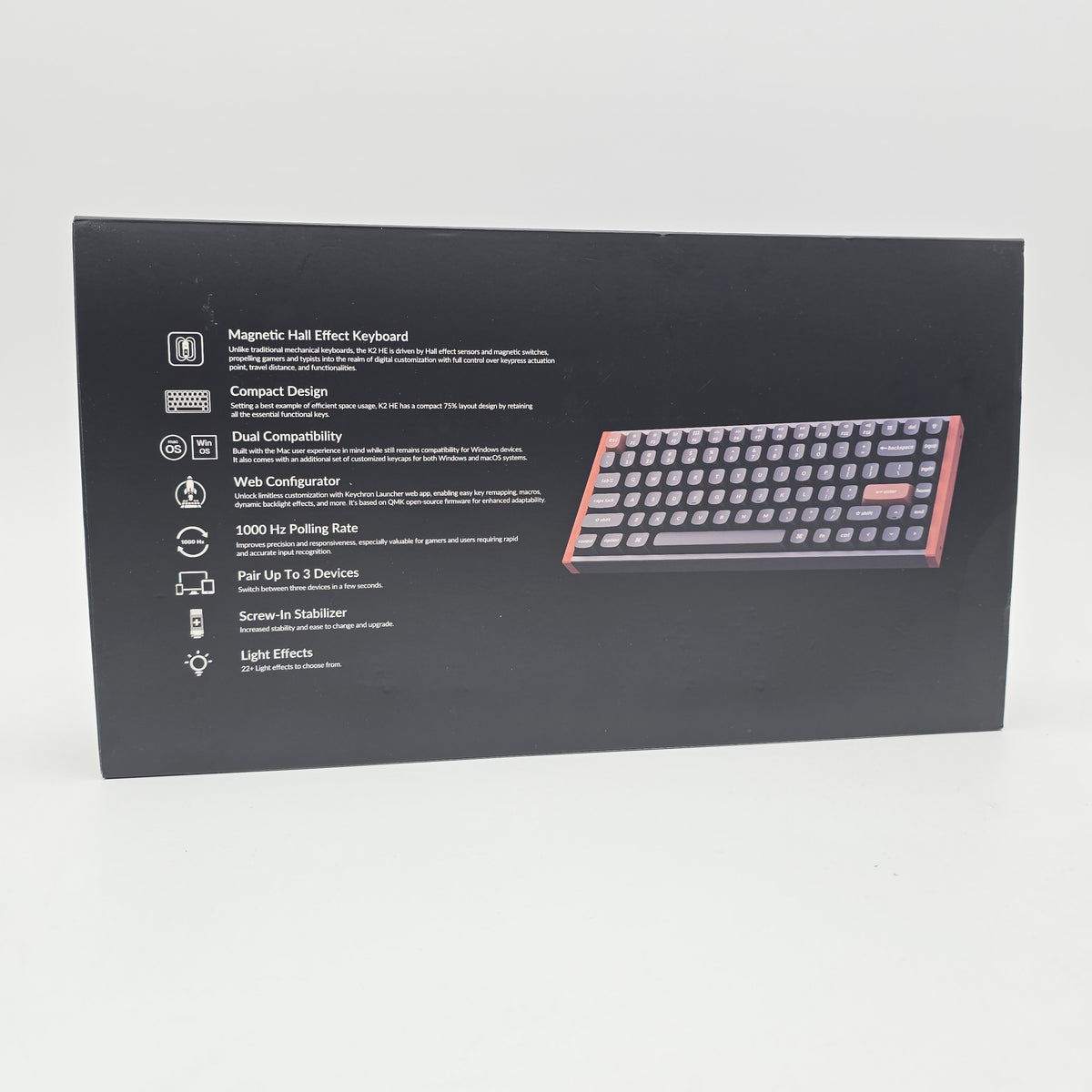 Keychron K2 HE Wireless Magnetic Switch Keyboard, Compact TKL Bluetooth Mechanical Keyboard