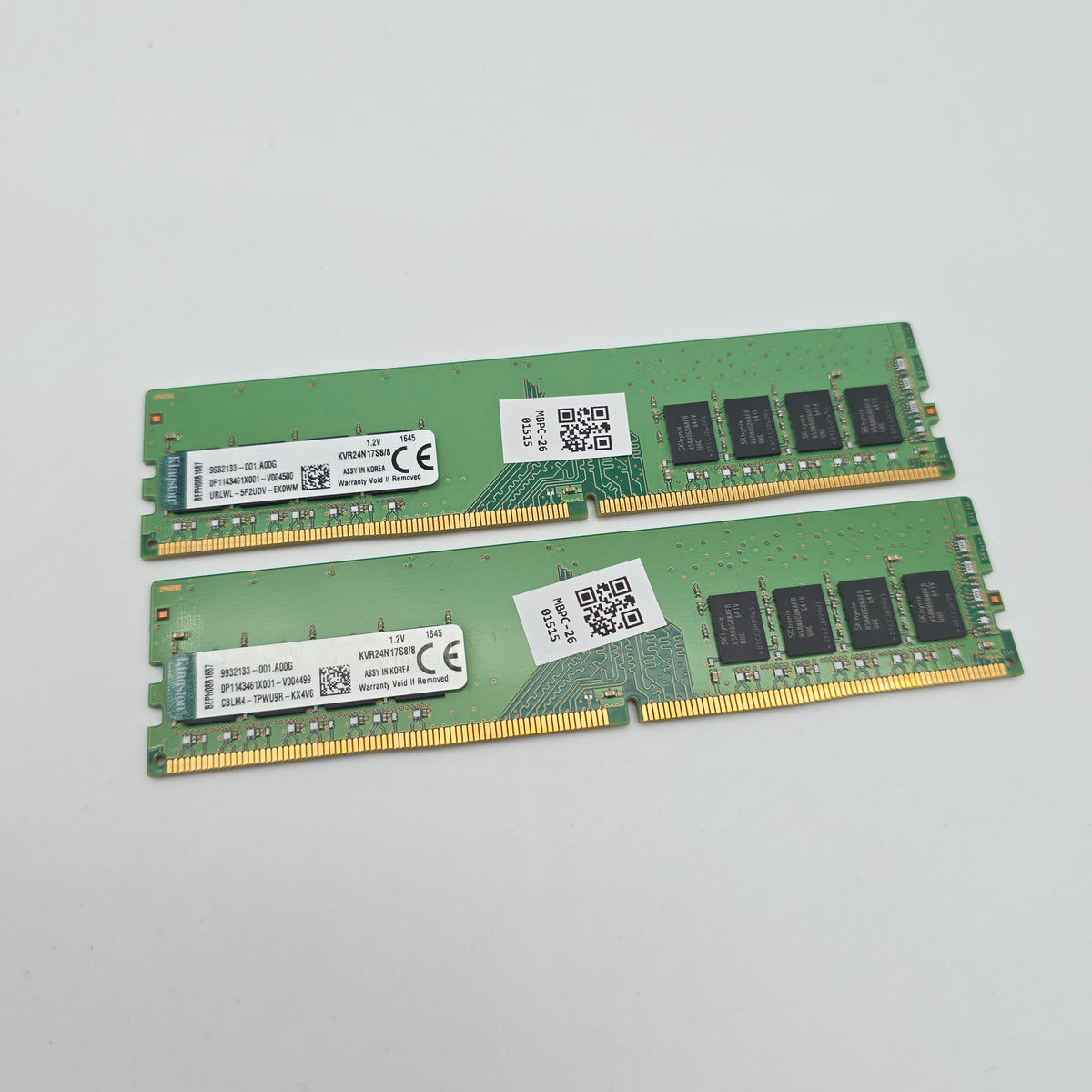 Kingston 16GB DDR4, 2400MHz, CL17, UDIMM Memory RAM (2x8GB)