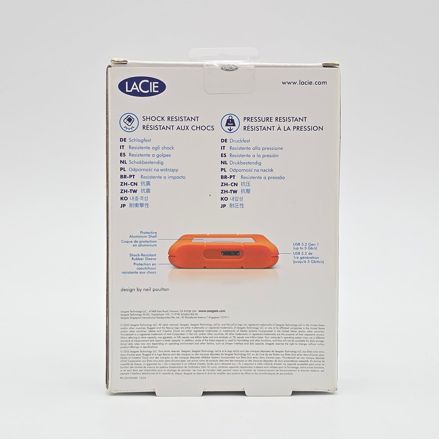 Seagate Lacie Rugged Mini 2TB External Hard Drive HDD Storage