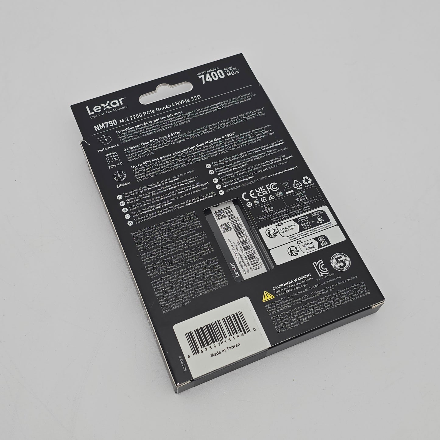 Lexar 4TB NVMe SSD NM790 Gen 4, 7400MB/s, Sealed M.2 Drive