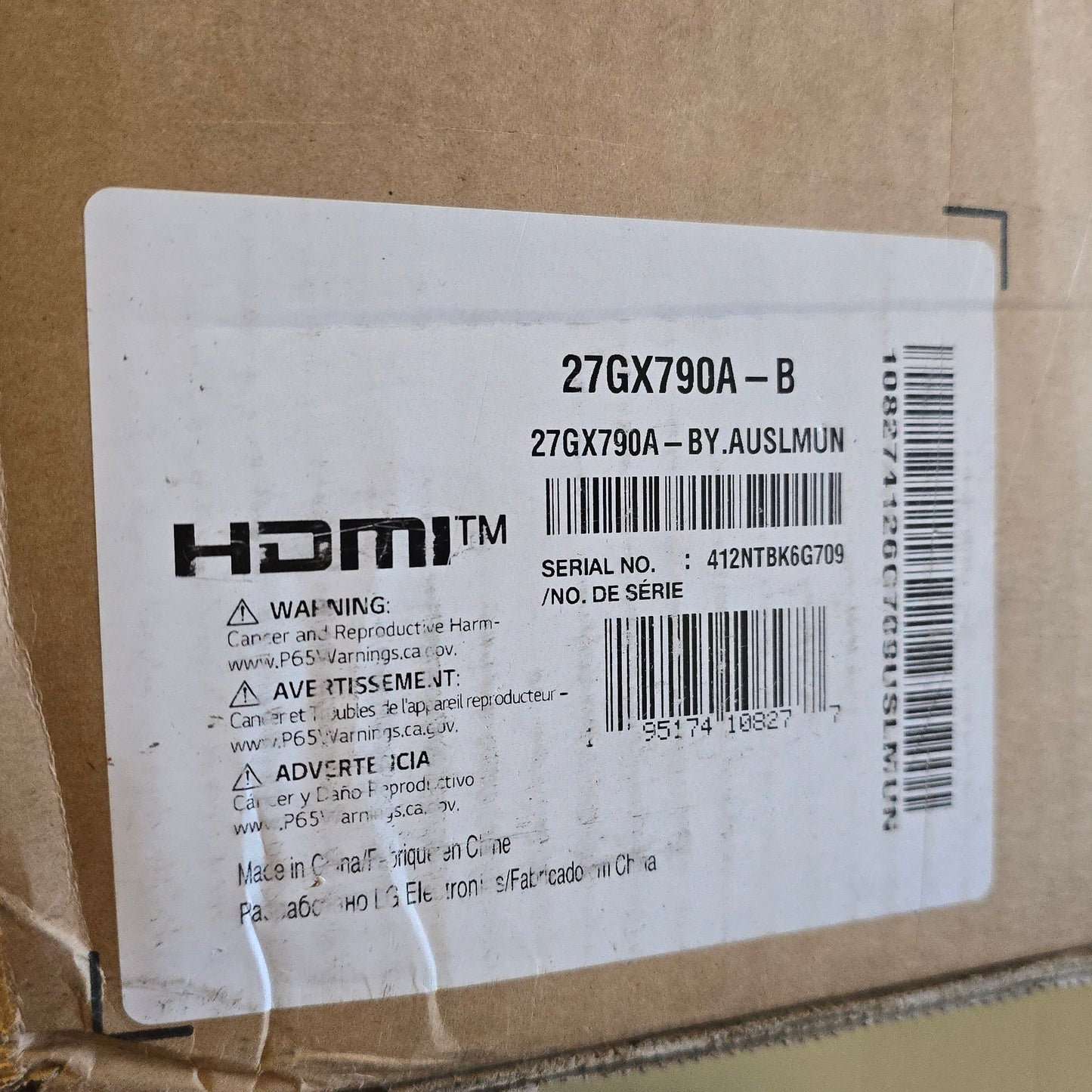 LG Ultragear 27" OLED QHD 480Hz GX7, 0.03ms, G-Sync, Gaming Monitor Brand New