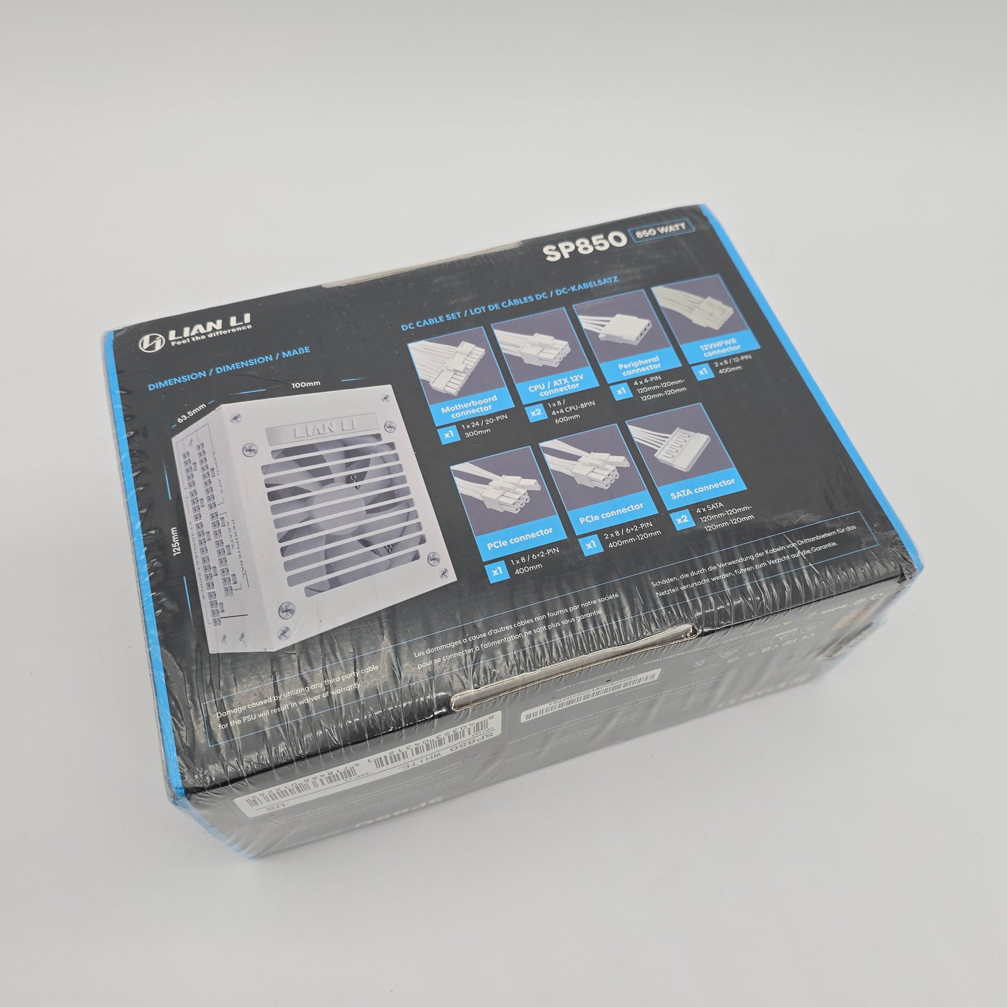Lian Li SP850 80+ Gold SFX Fully Modular Power Supply PSU, White