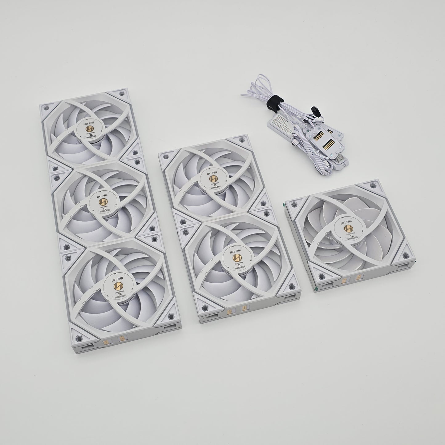 Lian Li TL Wireless 120mm White RGB Fans, 6-Pack, Controller and Cables Included