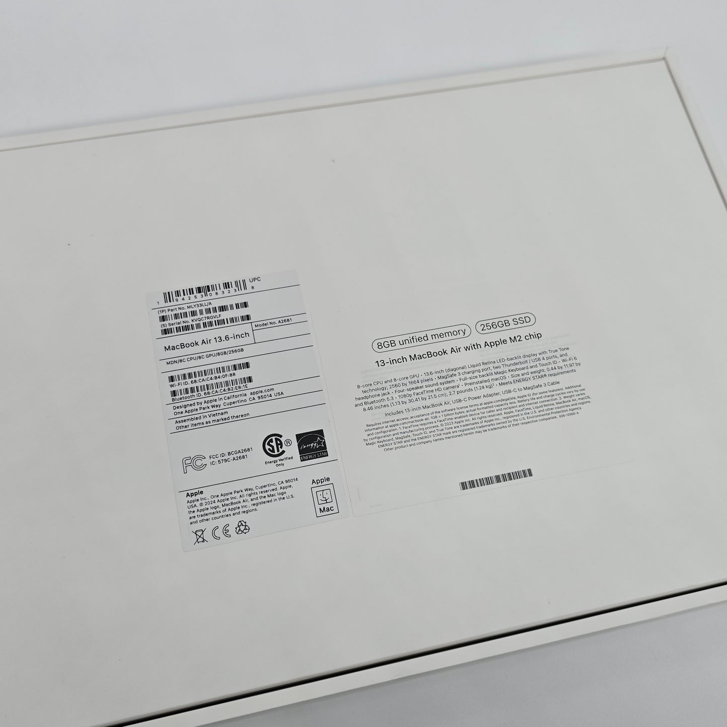 Macbook Air M2 13-Inch Apple Laptop, 256GB SSD, 8GB RAM, Midnight Blue