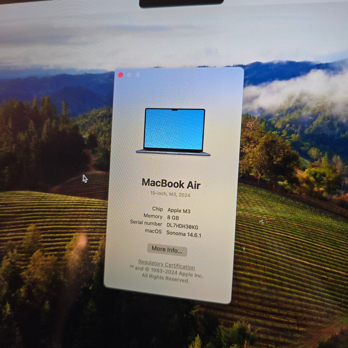 Macbook Air M3 15", 8GB RAM, 256GB, Midnight Blue Laptop