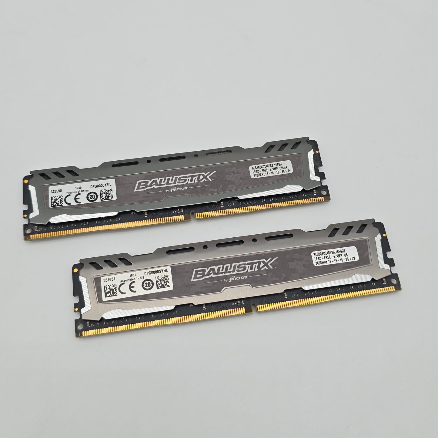 Micron Ballistix Sport 16GB DDR4, 2400MHz, CL16-16-16-39, Desktop Gaming Memory RAM (2x8GB)