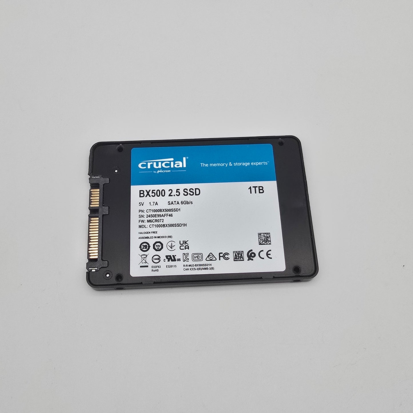Micron Crucial BX500 1TB, SATA SSD Storage