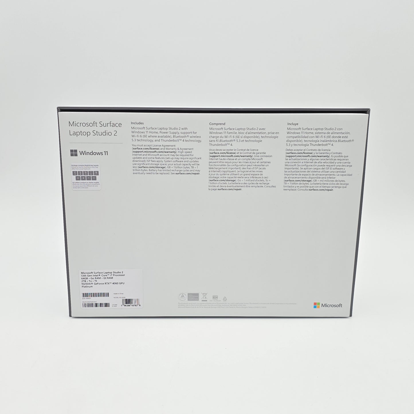 Microsoft Surface Laptop Studio 2, RTX 4060, Intel Core i7-13700H, 64GB DDR5, 2TB NVMe, 14.4" 1600p 120Hz Windows Laptop