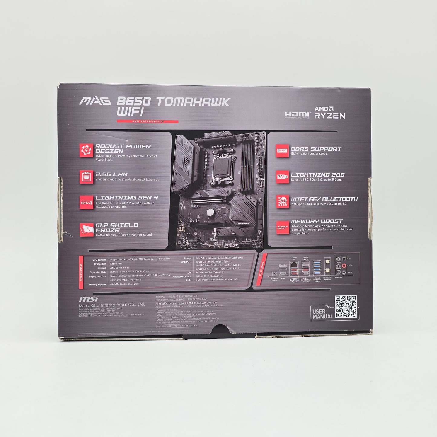 UNTESTED/FOR PARTS MSI MAG B650 Tomahawk WiFi, Socket AM5, ATX Desktop Gaming Motherboard