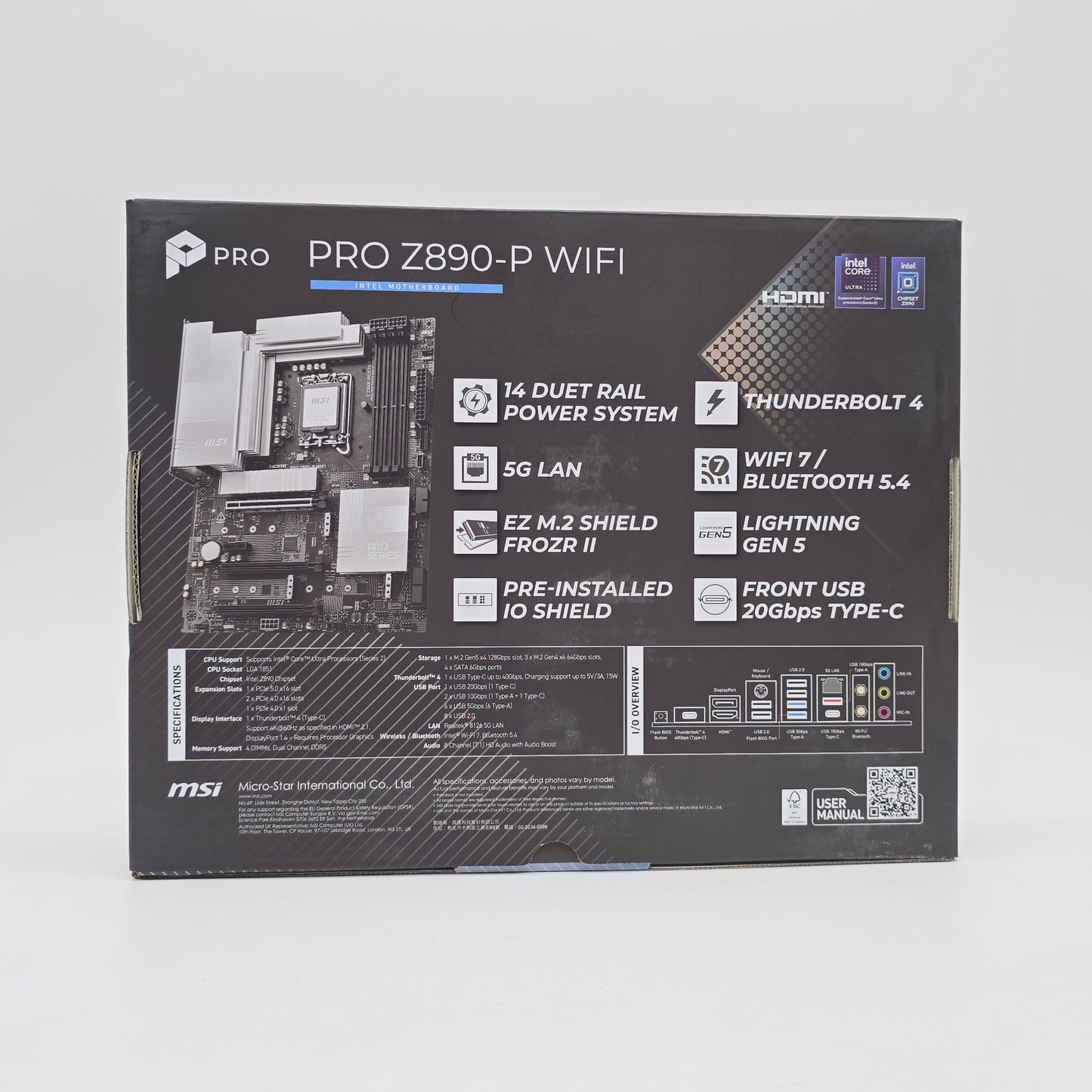 MSI Pro Z890-P WiFi, Socket LGA 1851, ATX Desktop Gaming Motherboard