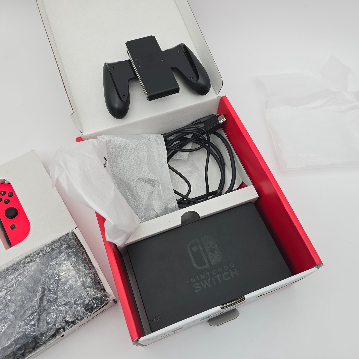 Nintendo Switch with Neon Blue and Neon Red Joy‑Con, V1 Model HAC-001, New