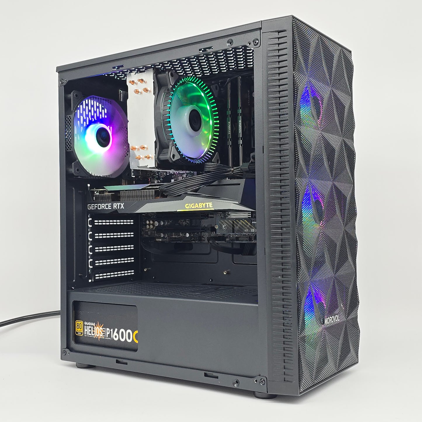 RTX 3060 12GB, Ryzen 5 5600G, 16GB DDR4, 500GB NVMe, Custom Black RGB Gaming PC
