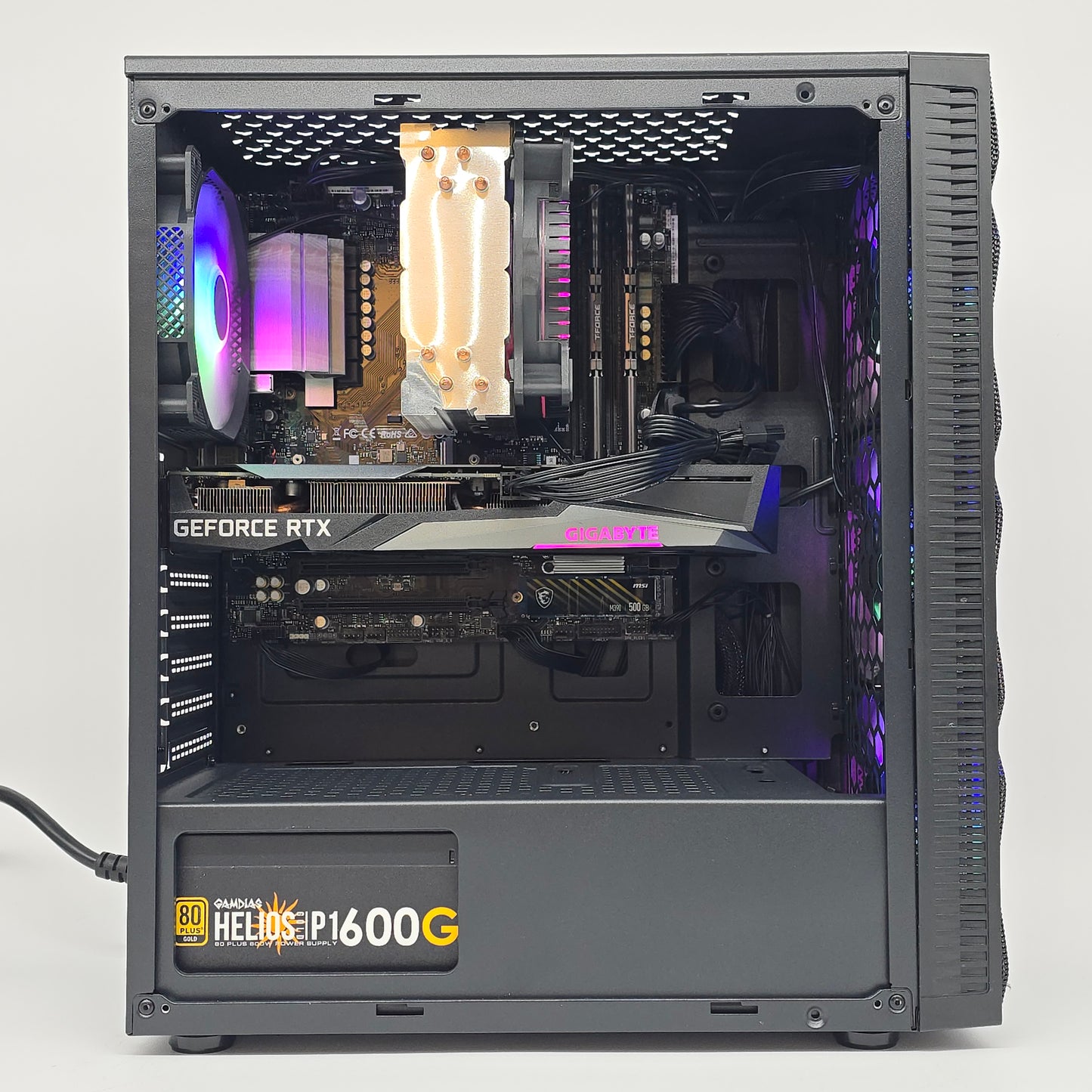 RTX 3060 12GB, Ryzen 5 5600G, 16GB DDR4, 500GB NVMe, Custom Black RGB Gaming PC